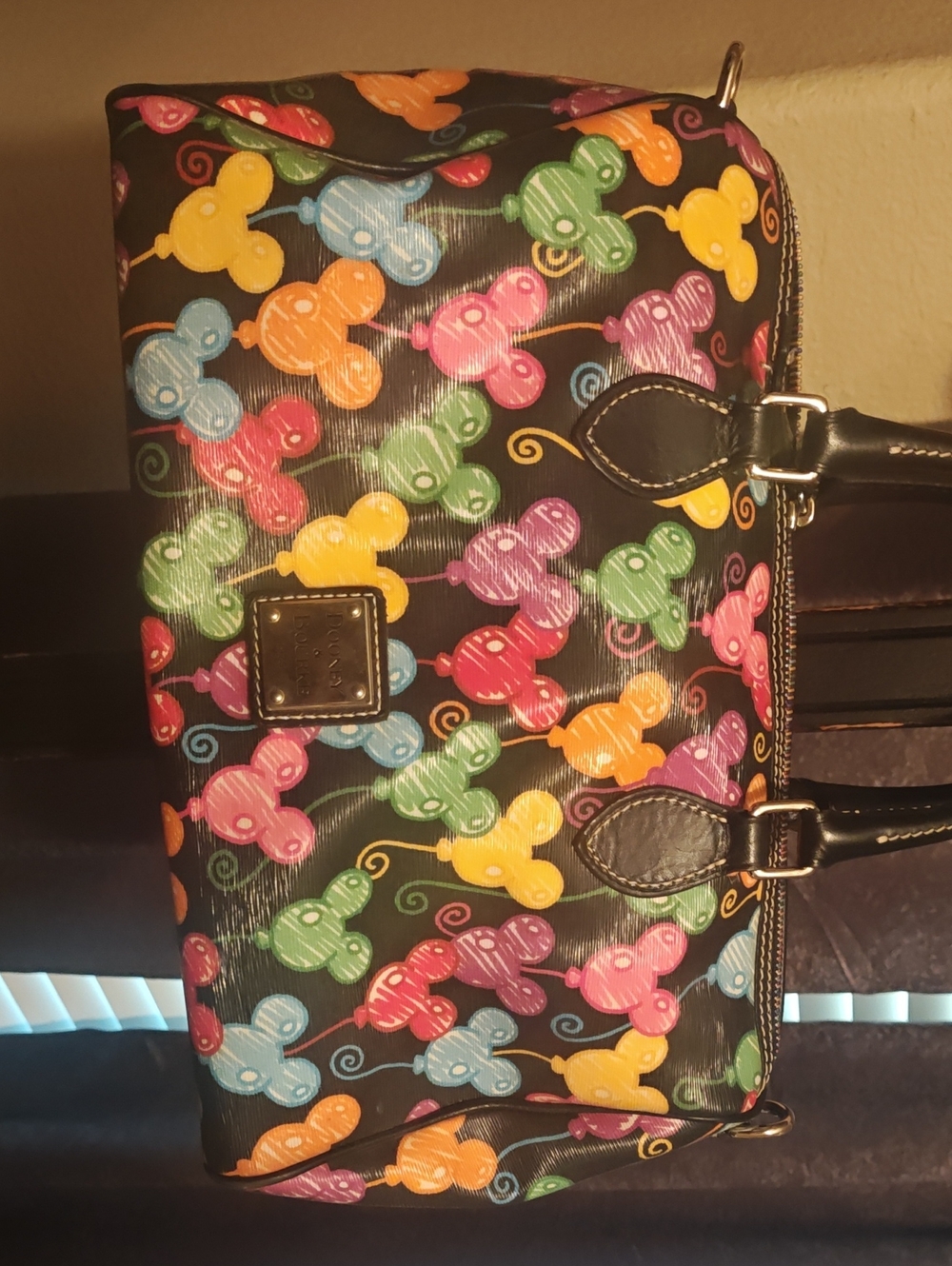 Colorful Balloon Mouse Pattern Satchel - Dooney & Bourke Style